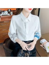 Korea style Fashion Loose Long sleeve shirt 