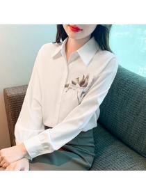 Korea style Autumn fashion Long sleeve blouse 