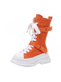 Thick sole boots Fashion canvas High boots 