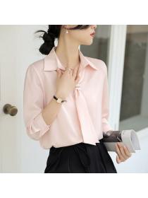 Korean style Fashion OL Solid color shirt 
