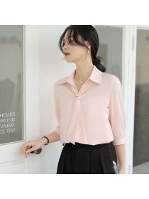 Korean style Fashion OL Solid color shirt 
