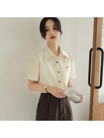 Korean style Fashion OL Short sleeve blouse 