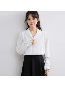 Korean style Fashion OL Solid color Matching Blouse 