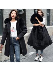Korea style Winter Warm Long Cotton-padded jacket