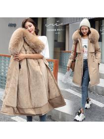 Korea style Winter Warm Long Cotton-padded jacket