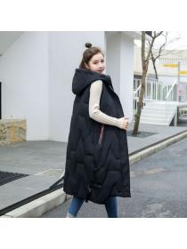 Winter fashion Hooded Waistcoat Casual Long coat 