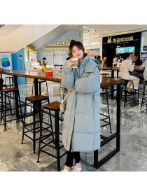 Korea style Winter Fashion Warm Loose Cotton Long coat 