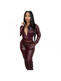 women's Sexy PU leather Sports suits 