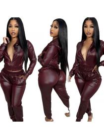 women's Sexy PU leather Sports suits 