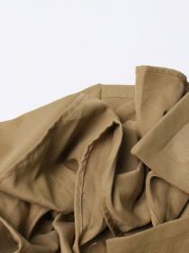 Long trench coat lapel long sleeve ruffle Windbreaker
