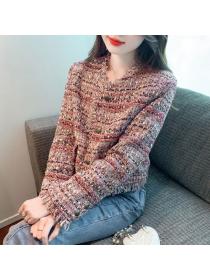 Korea style Autumn fashion Tweed Matching Short coat