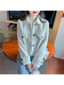 Korea style Autumn fashion woolen Coat