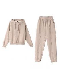 Korea style Casual Hoodies+Long pants 2 pcs set 