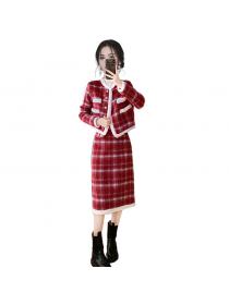 Autumn and winter coat Fashion style skirt 2pcs set for women