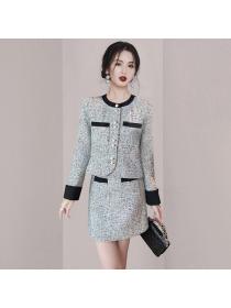 Winter coat Fashion style Woolen coat 2pcs set for women