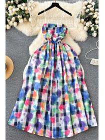 Korea style Summer Colors Slim Long dress for women