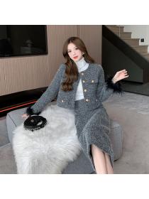 Elegant Gray Winter Fashion Tweed Outfits 