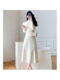 Korea style Elegant Winter Knitted Dress 