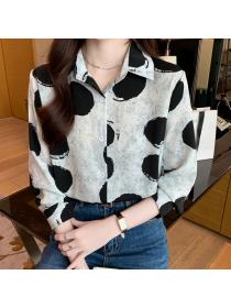 Korea style Dot printed Loose Blouse for women