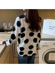 Korea style Dot printed Loose Blouse for women
