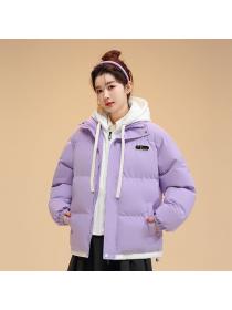 Korean style Winter fashion Fake Two piece Cotton Coat 