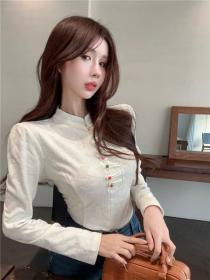 Chinese style Stand collar colors bottoming shirt