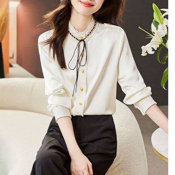 Korea style OL Fashion Satin Blouse for women
