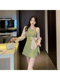 Korea style Fashion Long sleeve Dress 