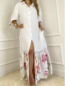 European style Fashion Lace Strap Long Shirt dress 