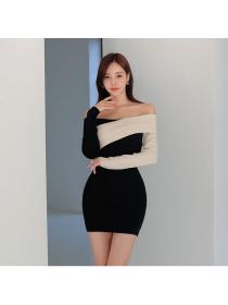 Korea style Luxury off shoulder Dress 