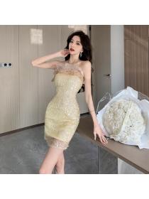 Korea style Sexy Sequin Strap dress 