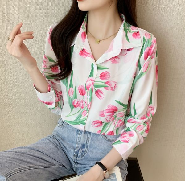 Vintage style Matching Fashion Printed blouse
