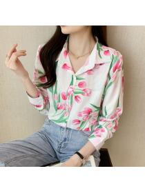 Vintage style Matching Fashion Printed blouse 