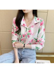 Vintage style Matching Fashion Printed blouse 
