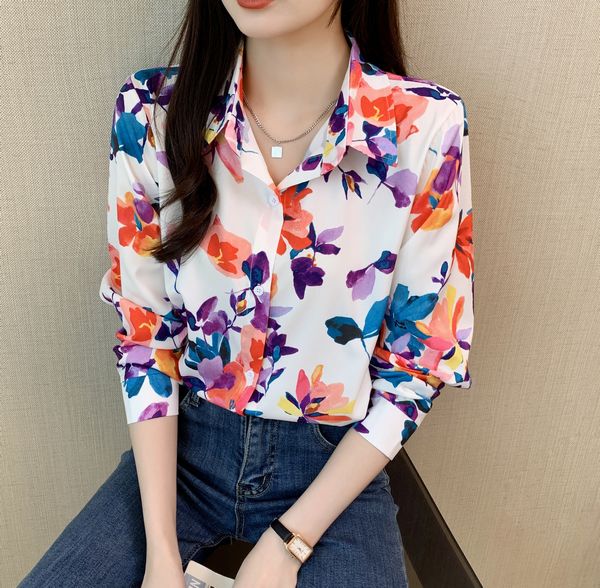 Vintage style Matching Fashion Printed Long sleeve blouse