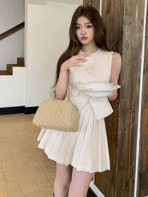Korea style Round collar Luxury Vest+Skirt