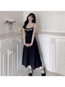 Korea style Sexy Backless Slim Strap dress 