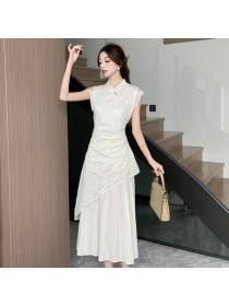 Chinese style Slim Sleeveless A-line dress 