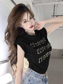 Korea style Casual Sleeveless T-shirt 