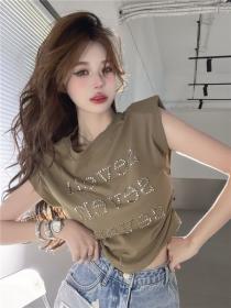Korea style Casual Sleeveless T-shirt 