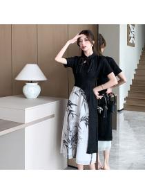 Chinese style fashion Retro style Sexy Short sleeve dress 