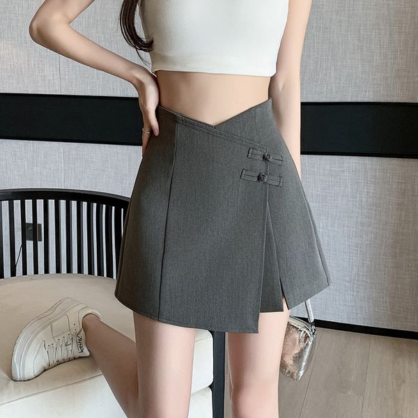 Chinese style Fashion Split High waist skirt