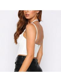 Outlet hot style Summer Sexy Corset Black Halter Top